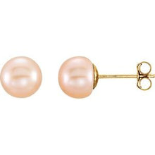 14K Yellow 6-7 mm Cultured Pink Freshwater Pearl Earrings 651659:107:P
