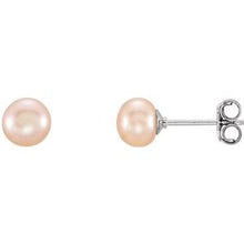Sterling Silver 5-6 mm Cultured Pink Freshwater Pearl Earrings 651659:118:P