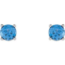 14K White 5 mm Lab-Grown Blue Sapphire Earrings 68619:108:P