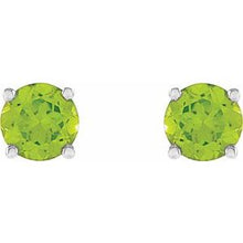 14K White 5 mm Natural Peridot Earrings 68619:129:P