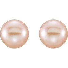 14K Yellow 5-6 mm Cultured Pink Freshwater Pearl Earrings 651659:101:P