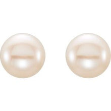 14K Yellow 6-7 mm Cultured White Freshwater Button Pearl Earrings 651659:104:P