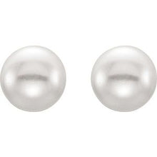Sterling Silver 6-7 mm Cultured Black Freshwater Button Pearl Earrings 651659:120:P