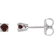14K White 3 mm Natural Mozambique Garnet Earrings 68619:110:P