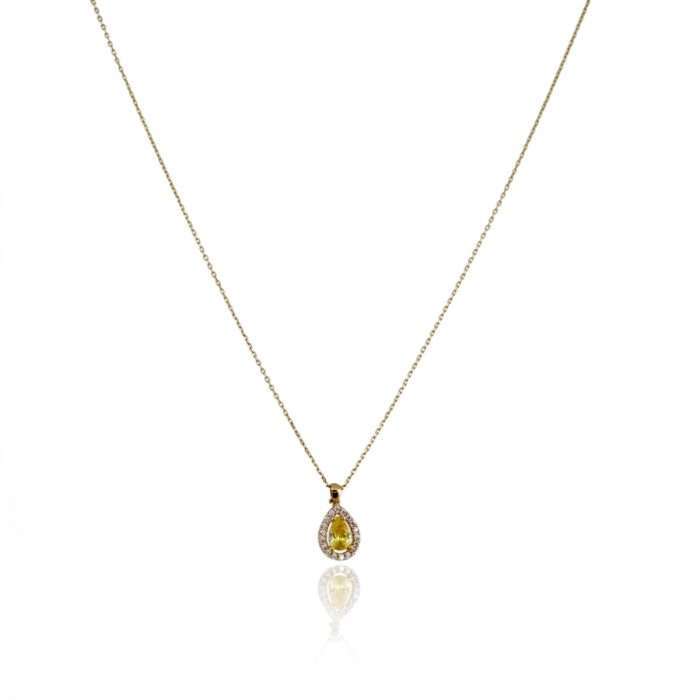 14k Gold Yellow Drop Necklace