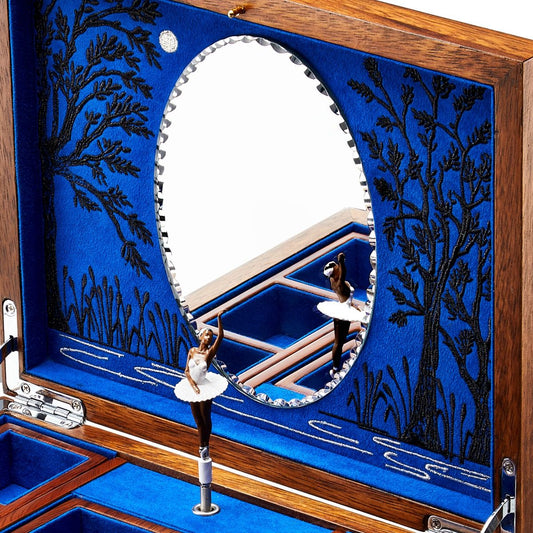 Ballet Musical Jewelry Box – Swan Lake Walnut Wood 190106