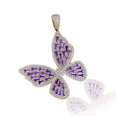 10k Gold Purple Butterfly Pendant