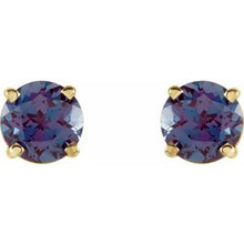 14K Yellow 5 mm Lab-Grown Alexandrite Stud Earrings 1874:70137:P