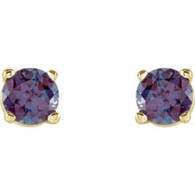 14K Yellow 4 mm Lab-Grown Alexandrite Stud Earrings 1874:70135:P
