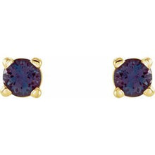 14K Yellow 2.5 mm Lab-Grown Alexandrite Stud Earrings 1874:70133:P