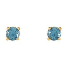 14K Yellow 4 mm Natural Swiss Blue Topaz Stud Earrings 1874:70111:P