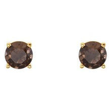 14K Yellow 5 mm Natural Smoky Quartz Stud Earrings 1874:70167:P