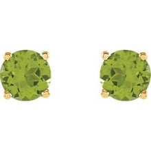 14K Yellow 6 mm Natural Peridot Stud Earrings 1874:70628:P