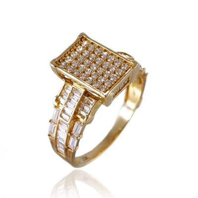 10k Yellow Gold Square Engagement Ring