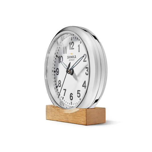 Shinola 6" Runwell Clock S2620126128-1-Wht-6-CHN