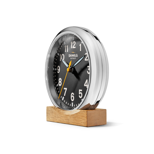 Shinola 6" Runwell Clock S2620126129-1-Blk-6-CHN