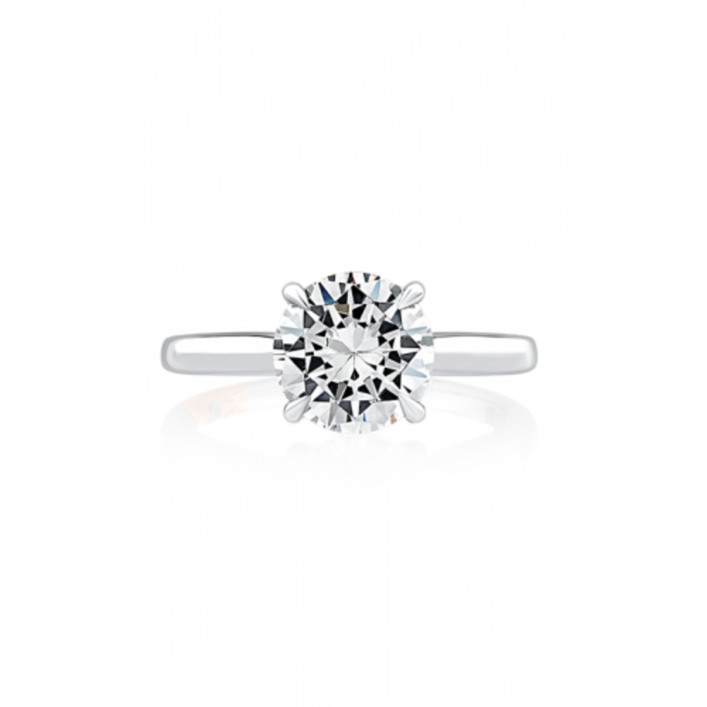 A.Jaffe Engagement Rings Solitaire Round Center Diamond Engagement Ring with Peek-A-Boo Diamonds MECRD2543/158