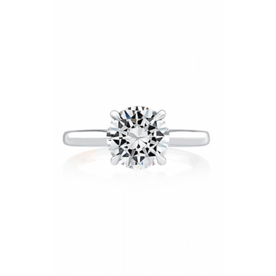 A.Jaffe Engagement Rings Solitaire Round Center Diamond Engagement Ring with Peek-A-Boo Diamonds MECRD2543/158