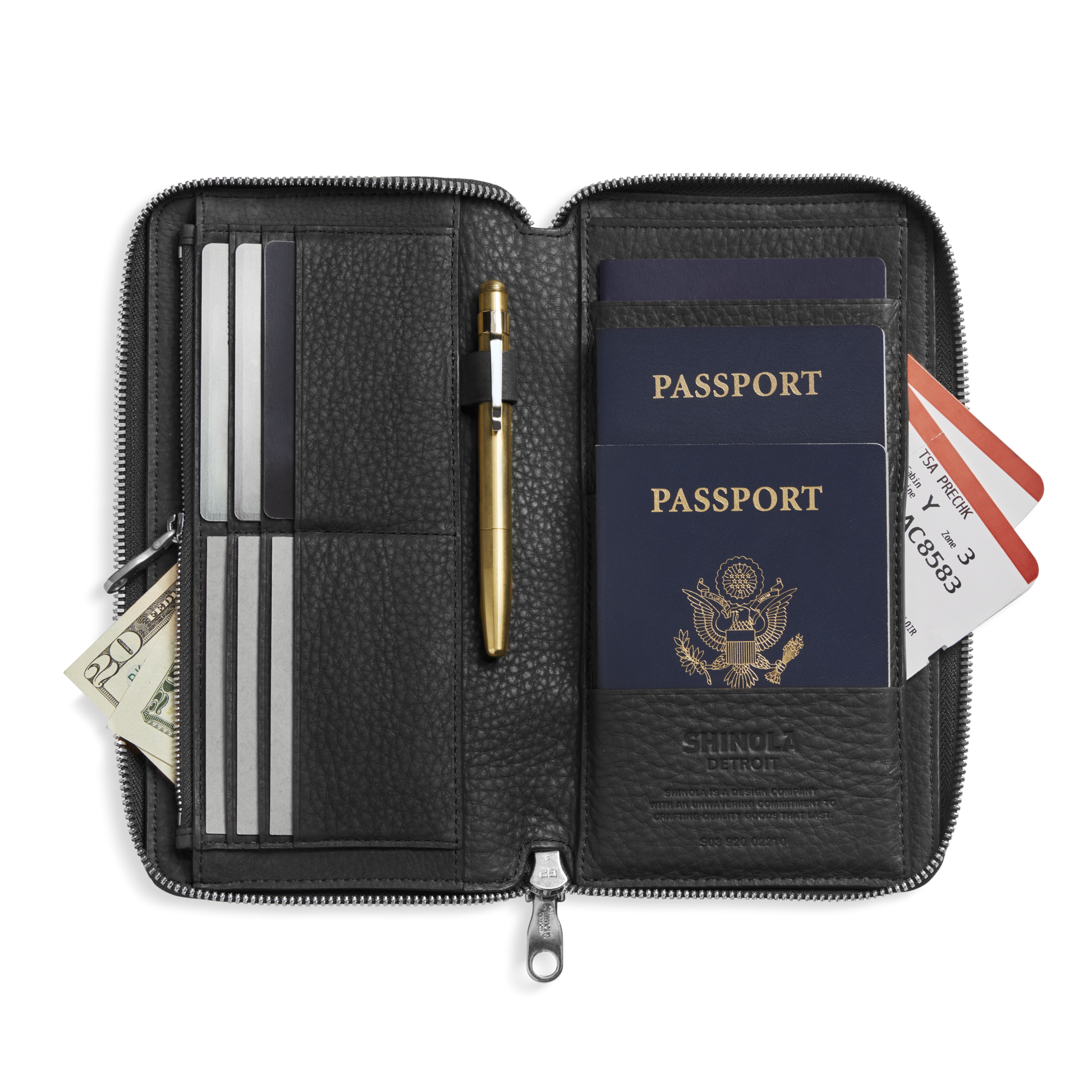 Shinola Leather Organizer Wallet S0320294880-1-Blk-OS-VNM