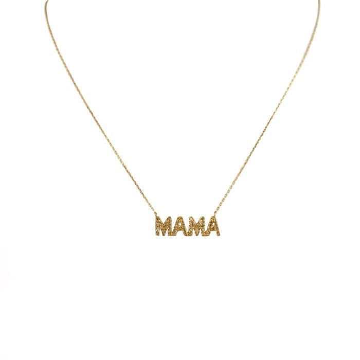 14k Mama Diamond Name Gold Pendant