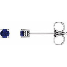 14K White 2.5 mm Natural Blue Sapphire Stud Earrings 1874:70016:P