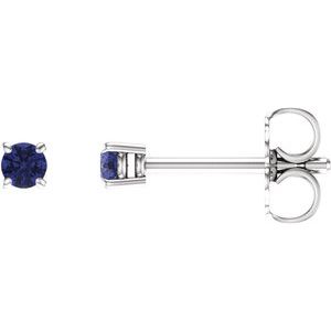 14K White 2.5 mm Natural Tanzanite Stud Earrings 1874:70018:P
