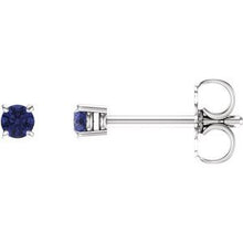 14K White 2.5 mm Natural Tanzanite Stud Earrings 1874:70018:P