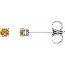 14K White 2.5 mm Natural Yellow Sapphire Stud Earrings 1874:70020:P
