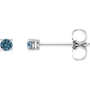 14K White 2.5 mm Natural Sky Blue Topaz Stud Earrings 1874:70102:P