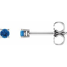 14K White 2.5 mm Natural Swiss Blue Topaz Stud Earrings 1874:70108:P