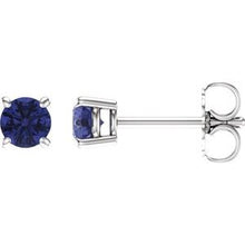 14K White 4 mm Natural Tanzanite Stud Earrings 1874:70019:P
