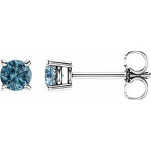 14K White 4 mm Natural Sky Blue Topaz Stud Earrings 1874:70104:P