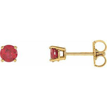 14K Yellow 4 mm Lab-Grown Ruby Stud Earrings 1874:70171:P