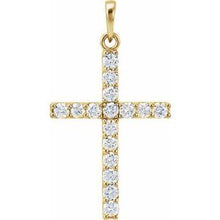 14K Yellow 1 CTW Natural Diamond Cross Pendant R42308:10100:P