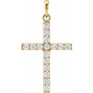 Platinum 1/4 CTW Natural Diamond Cross Pendant