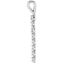 14K White 1/8 CTW Natural Diamond Cross Pendant R8043D:66154:P