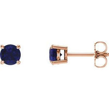 14K Rose 5 mm Lab-Grown Blue Sapphire Stud Earrings 1874:70188:P