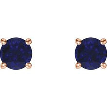 14K Rose 5 mm Lab-Grown Blue Sapphire Stud Earrings 1874:70188:P