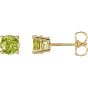 14K Yellow 5 mm Natural Peridot Earrings 68619:111:P