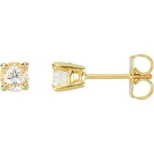 14K Yellow 4 mm Natural White Sapphire Earrings 68619:119:P