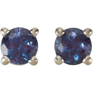 14K White 4 mm Lab-Grown Alexandrite Earrings 68619:123:P