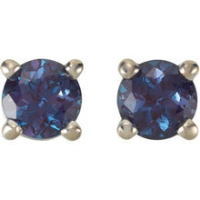 14K White 4 mm Lab-Grown Alexandrite Earrings 68619:123:P