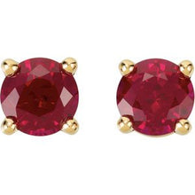 14K Yellow 5 mm Lab-Grown Ruby Earrings 68619:125:P