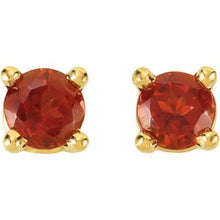 14K Yellow 3 mm Natural Mozambique Garnet Earrings 68619:128:P