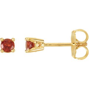 14K Yellow 3 mm Natural Mozambique Garnet Earrings 68619:128:P