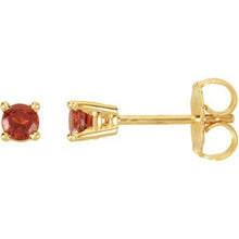 14K Yellow 3 mm Natural Mozambique Garnet Earrings 68619:128:P