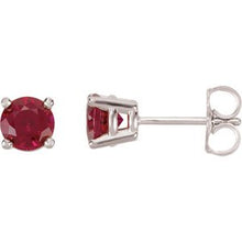 14K White 5 mm Lab-Grown Ruby Earrings 68619:107:P