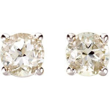 14K White 4 mm Natural White Sapphire Earrings 68619:101:P