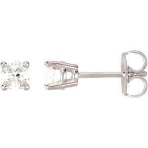 14K White 4 mm Natural White Sapphire Earrings 68619:101:P
