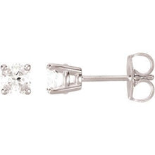 14K White 4 mm Natural White Sapphire Earrings 68619:101:P